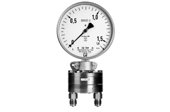 Schmierer Differential Pressure Gauge for high overload pressure, 100 bar static pressure